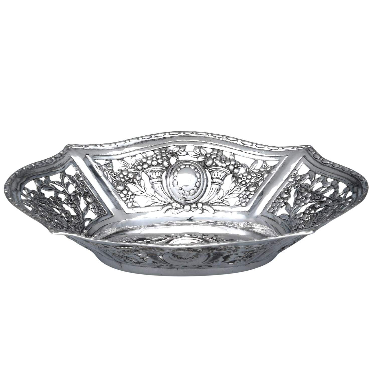 Germany Sterling Hollowware 5" Pierced Bon Bon Bowl by Unknown Manufacturer-1