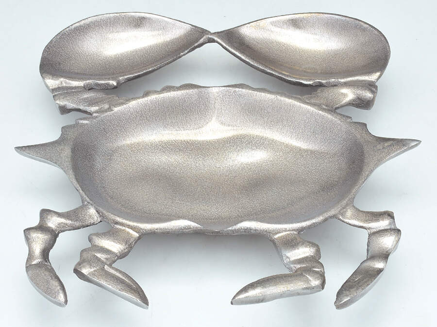 Aluminum Hollowware Giant Crab Dish by Unknown Manufacturer-1