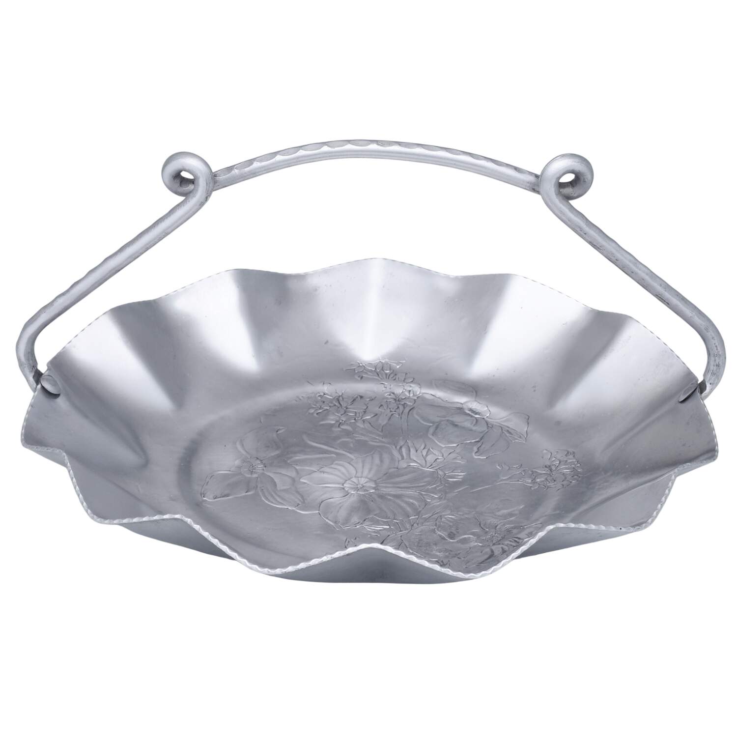 Aluminum Hollowware 11" Handled Basket by Unknown Manufacturer-1