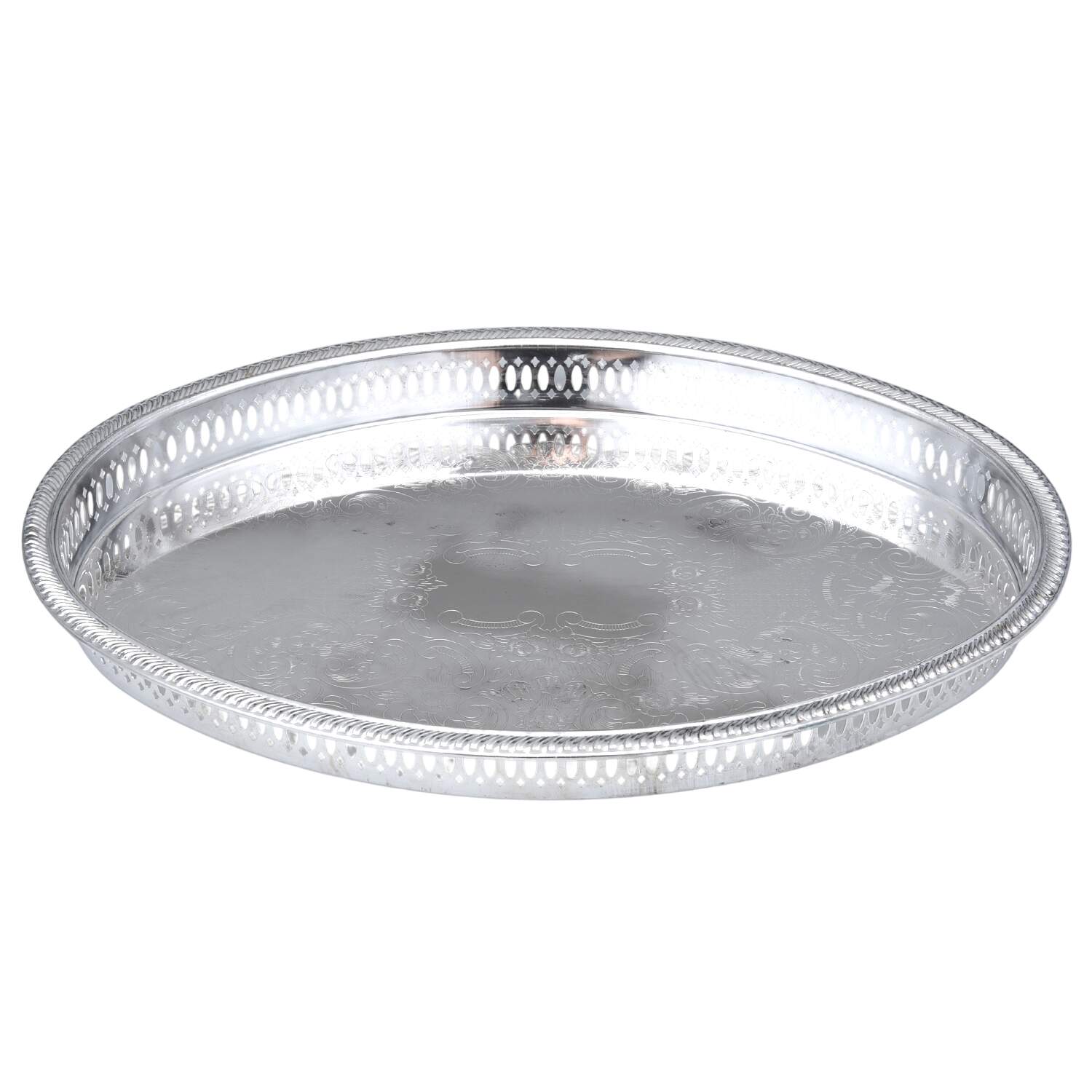 China Silverplate Hollowware 14" Gallery Tray by Unknown Manufacturer-1