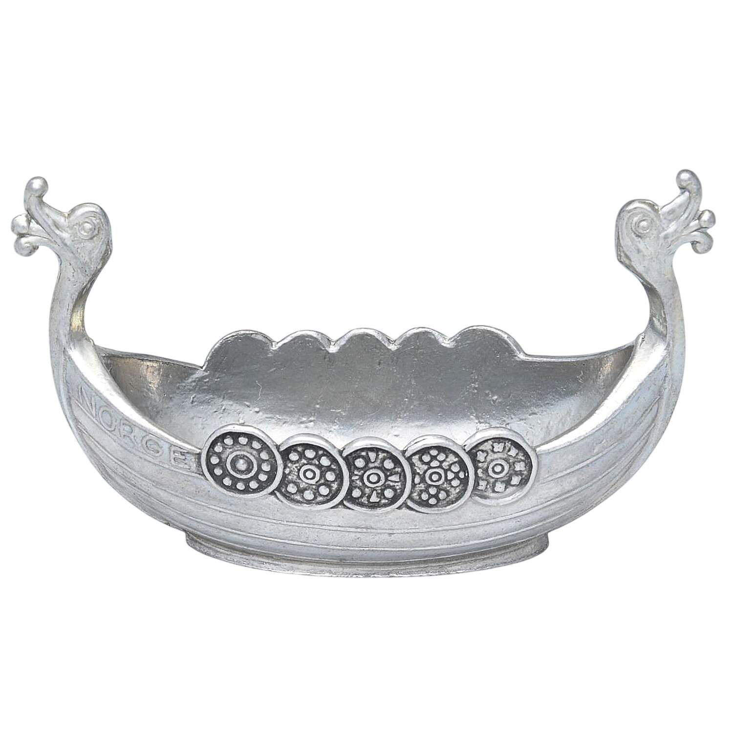 Norway Pewter Hollowware Figural Salt Cellar No Spoon by Unknown Manufacturer-1