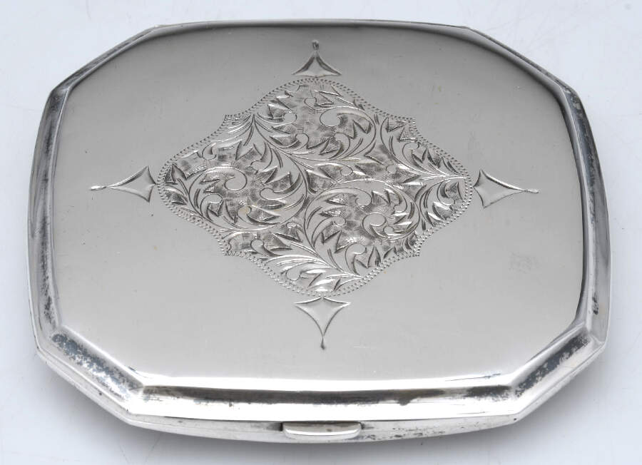 Asian Sterling Hollowware Compact No Mirror by Unknown Manufacturer-1