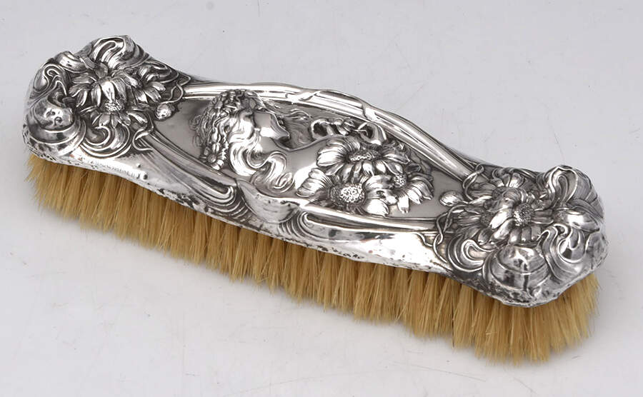 He Loves Me (Sterling, Hollowware) Clothes Brush by Unger Brothers-1