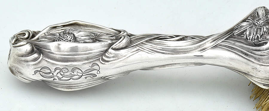 He Loves Me (Sterling, Hollowware) Hair Brush by Unger Brothers-2