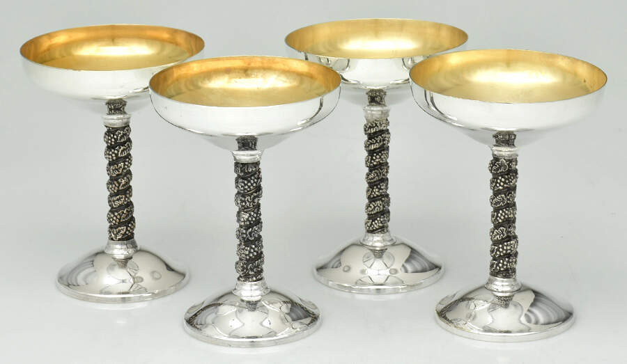 UNH26 (Silverplate, Hollowware) Individual Oyster Cocktail Cup - Set of 4 by Unknown Manufacturer-1