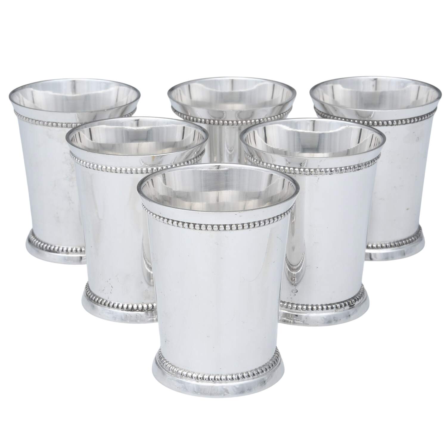 India Silverplate Hollowware-Plain Mini Mint Julep - Set of 6 by Unknown Manufacturer-1
