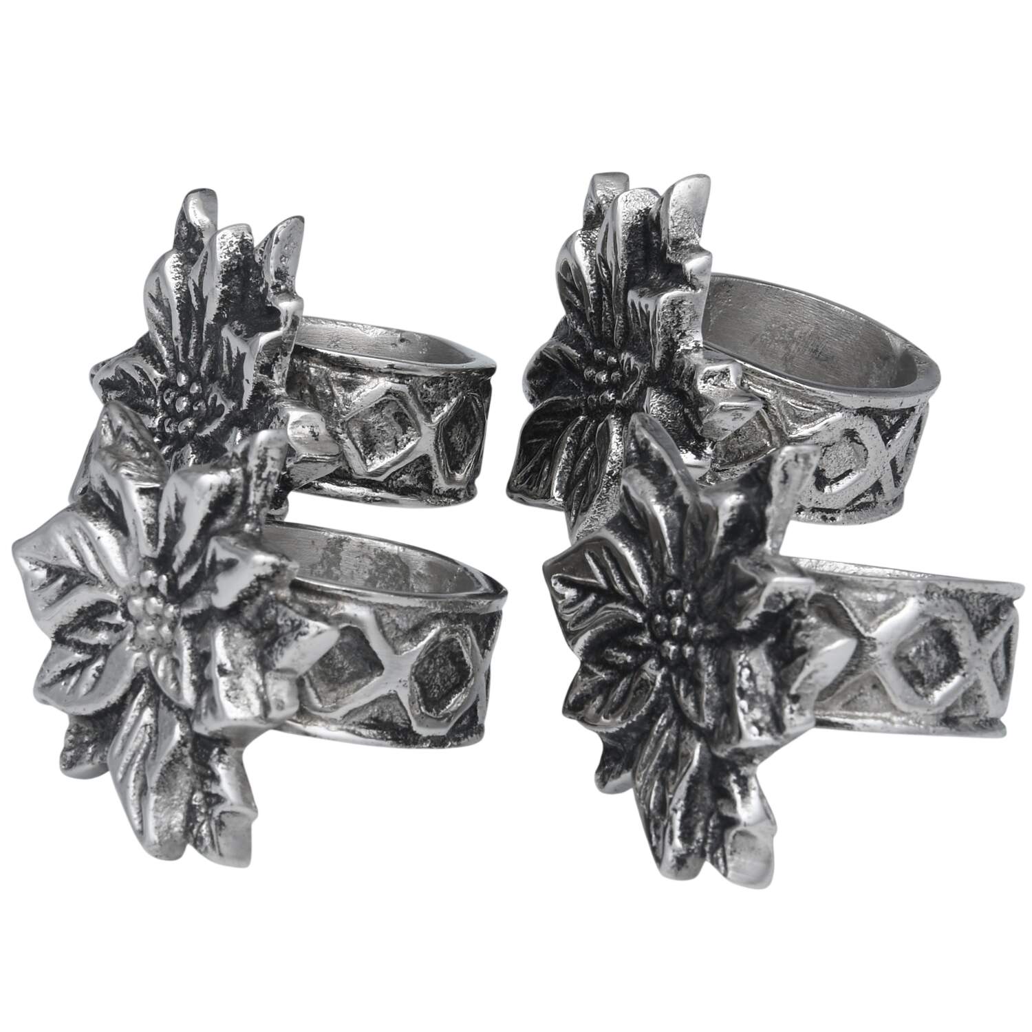Chrome Hollowware Napkin Ring - Set of 4 by Unknown Manufacturer-1