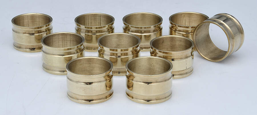 Brass Hollowware Napkin Ring - Set of 10 by Unknown Manufacturer-1