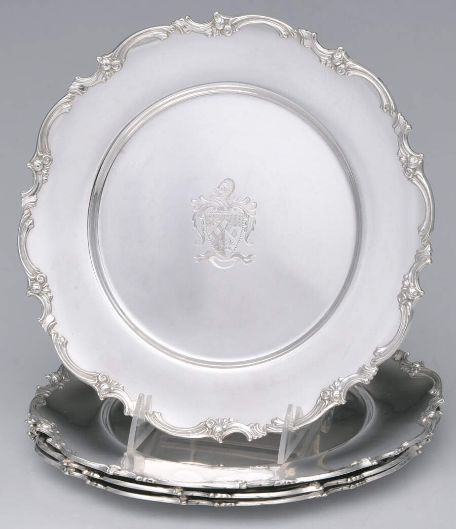 UNH36 (Sterling, Hollowware) Service/Dinner Plate - Set of 4 by Unknown Manufacturer-1