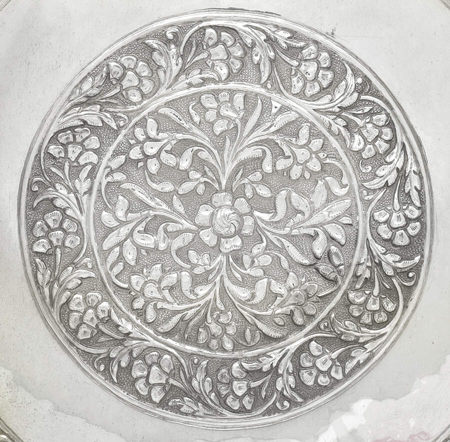 UNH37 (Sterling, Hollowware) 11" Round Sterling Tray by Unknown Manufacturer-2