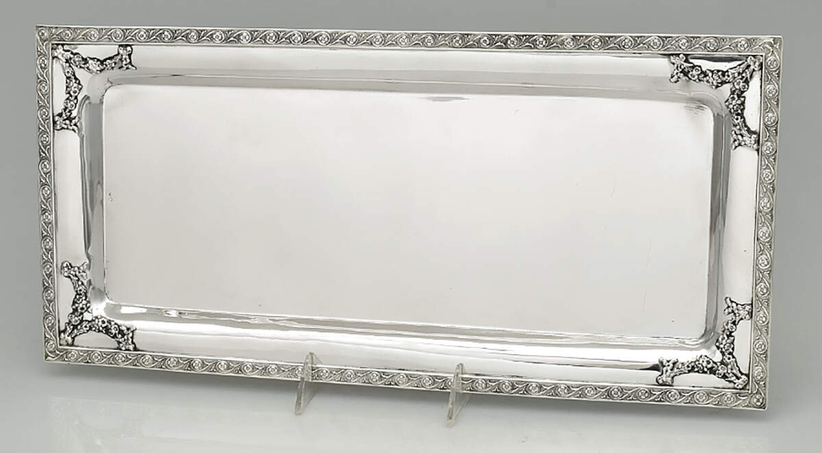 UNH39 (Sterling, Hollowware) 17" Rectangular Tray by Unknown Manufacturer-1