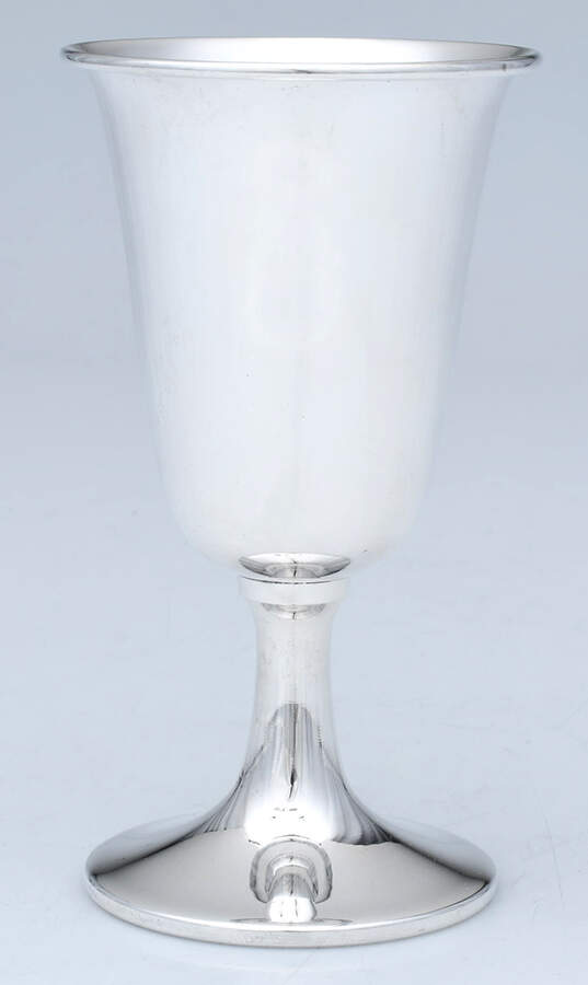 Old English (Silverplate, Hollowware) Water Goblet by U.S. Silver Co.-1