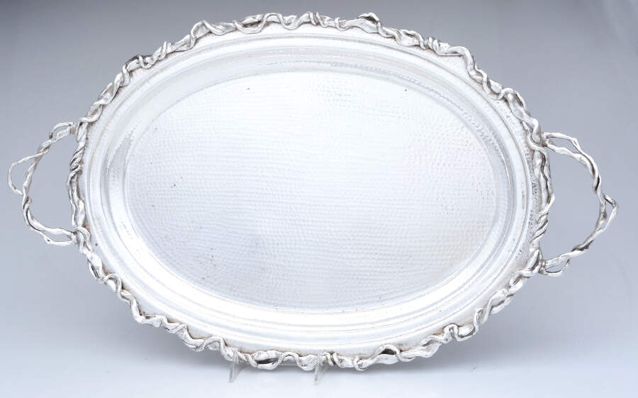 UNH43 (Silverplate, Hollowware) Large Silverplate Waiter Tray by Unknown Manufacturer-1
