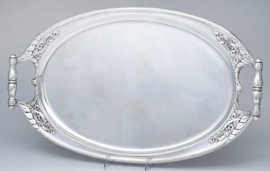 UNH45 (Silverplate, Hollowware) Large Silverplate Waiter Tray by Unknown Manufacturer-1
