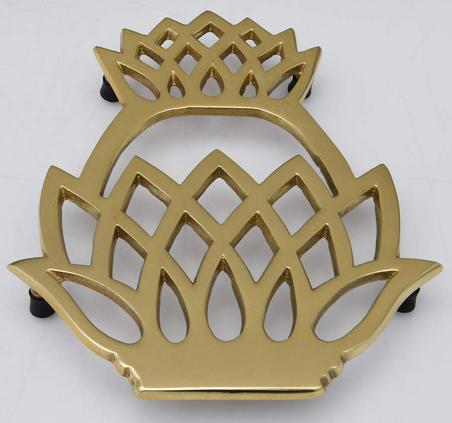 Brass Trivets-Brass Hollowware Trivet by Virginia Metalcrafters-1