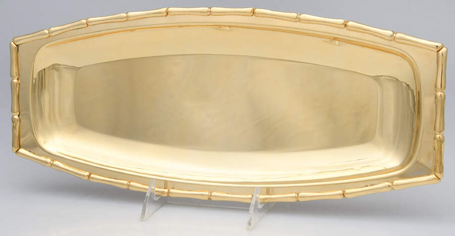 Gold Cane (Gold Electroplate, Hlwr) 15" Celery Tray by Viners of Sheffield-1