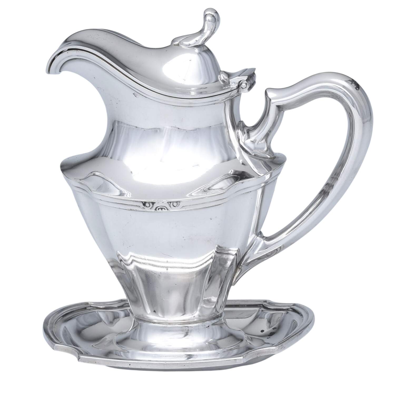 Silverplate Hollowware Syrup Pitcher with Attached Underplate by Wallace Silver-1