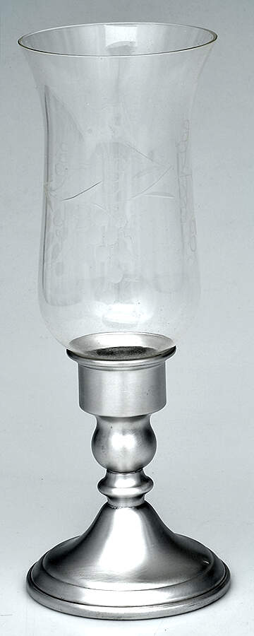 Pewter Hollowware Hurricane Lamp and Globe by Web Silver-1