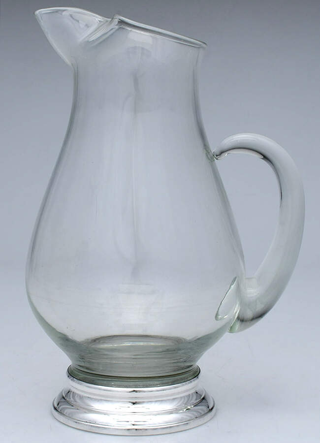 Sterling Hollowware Crystal Martini Pitcher W/Sterling Base by Web Silver-1