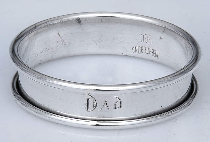Sterling Hollowware Round Napkin Ring by Web Silver-1