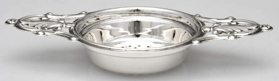 Sterling Hollowware Solid Individual Overcup Tea Strainer by Webster Co-1