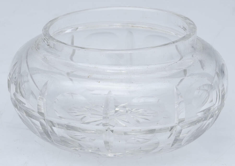 Sterling Hollowware Crystal Powder Jar-No Sterling Lid by Webster Co-1