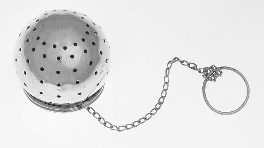 Sterling Hollowware Tea Ball with Chain by Watson-1