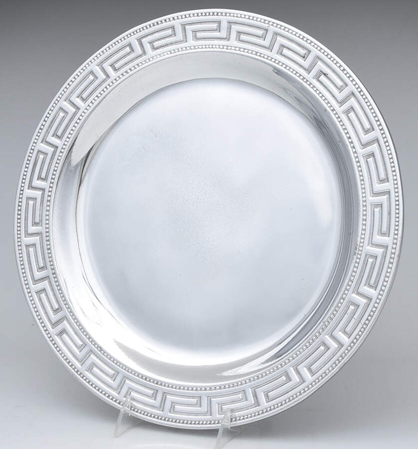 Greek Key (Armetale, Hollowware) 14" Round Tray by Wilton Armetale-1