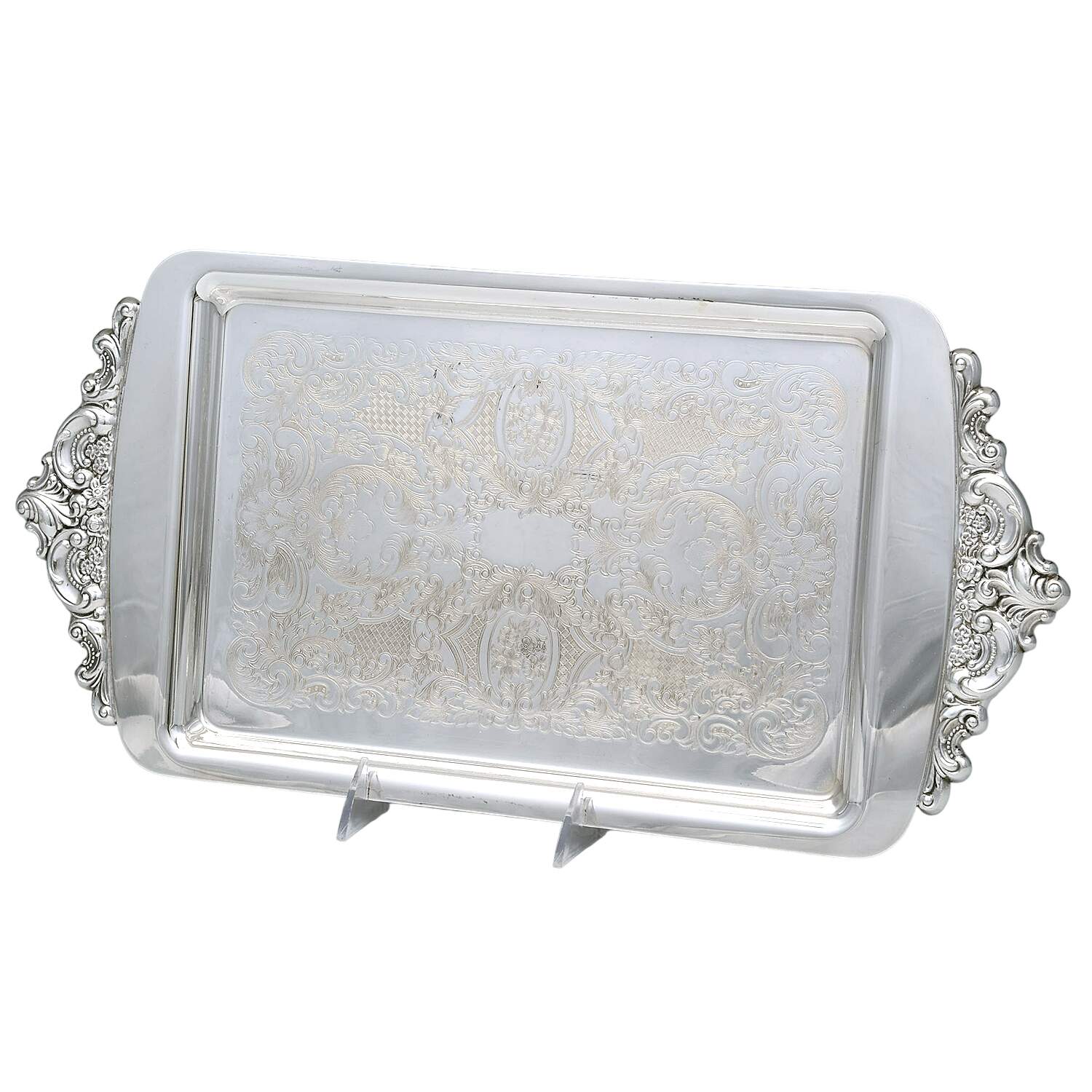 Baroque (Silverplate, Hollowware, Older) 3 Part Rectangular Relish No Glass Liners by Wallace Silver-1