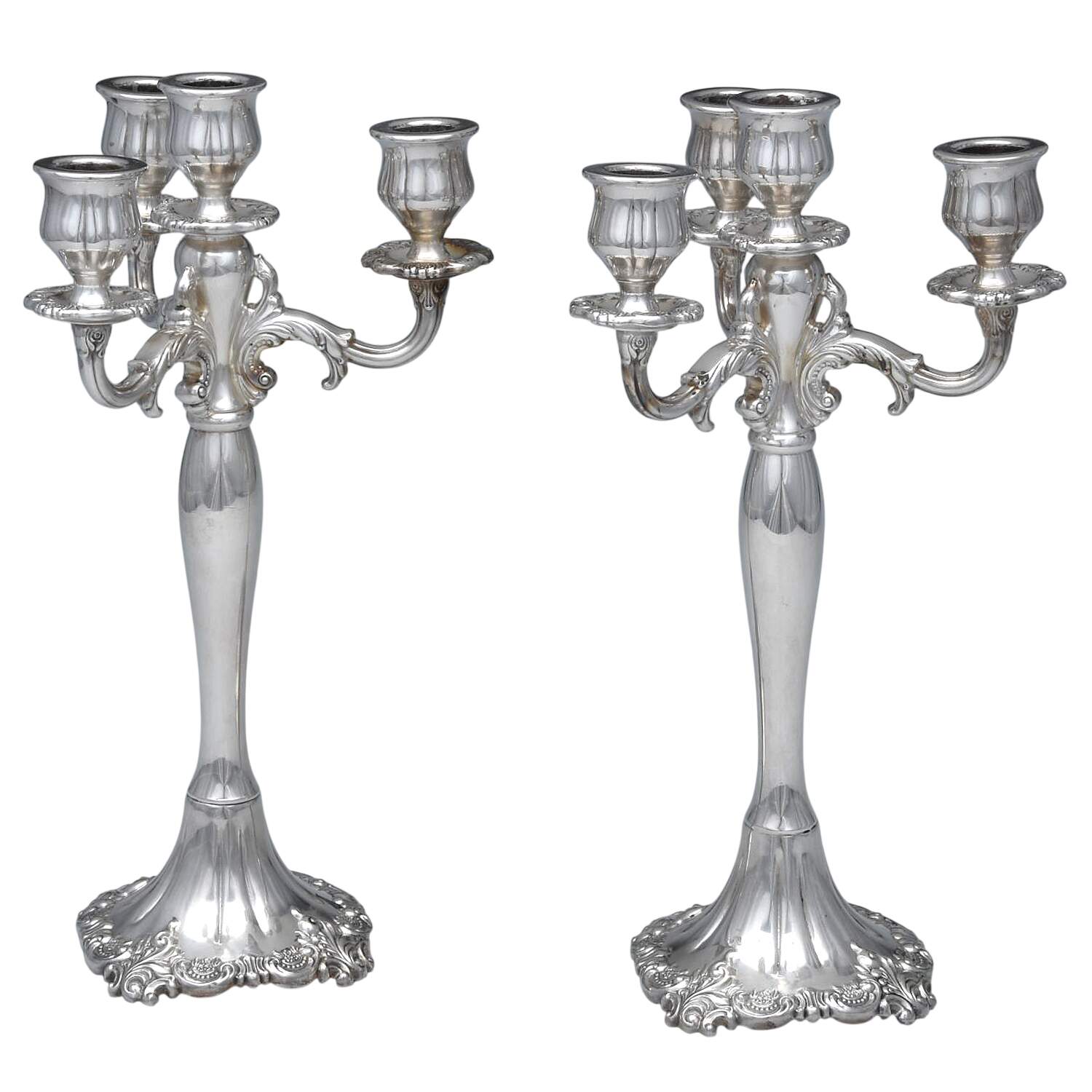 Baroque (Silverplate, Hollowware, Older) Large 4-Light Candelabra by Wallace Silver-1