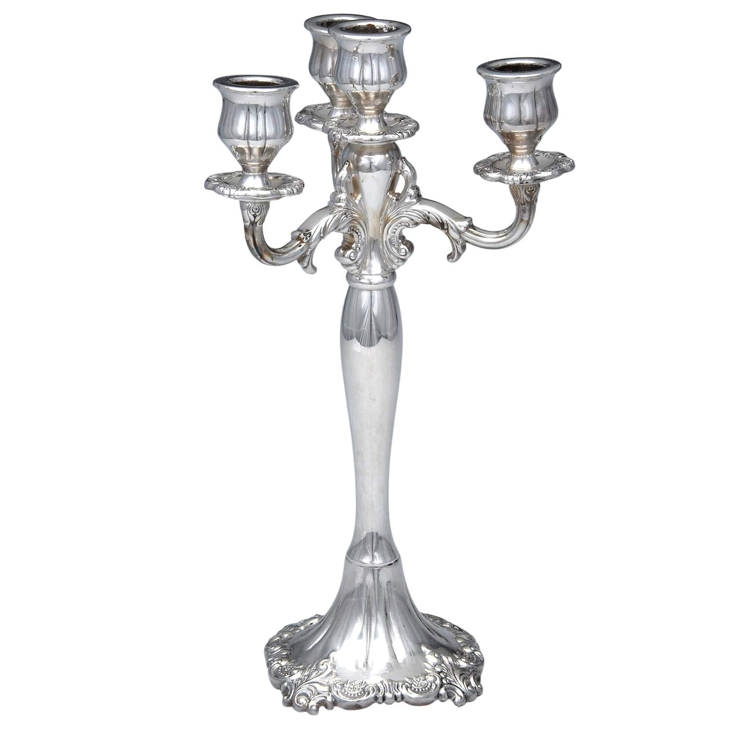 Baroque (Silverplate, Hollowware, Older) Large 4-Light Candelabra by Wallace Silver-1