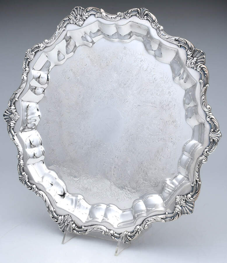 Waverly (Silverplate, Hollowware) 14" Round Footed Tray by Wallace Silver-1