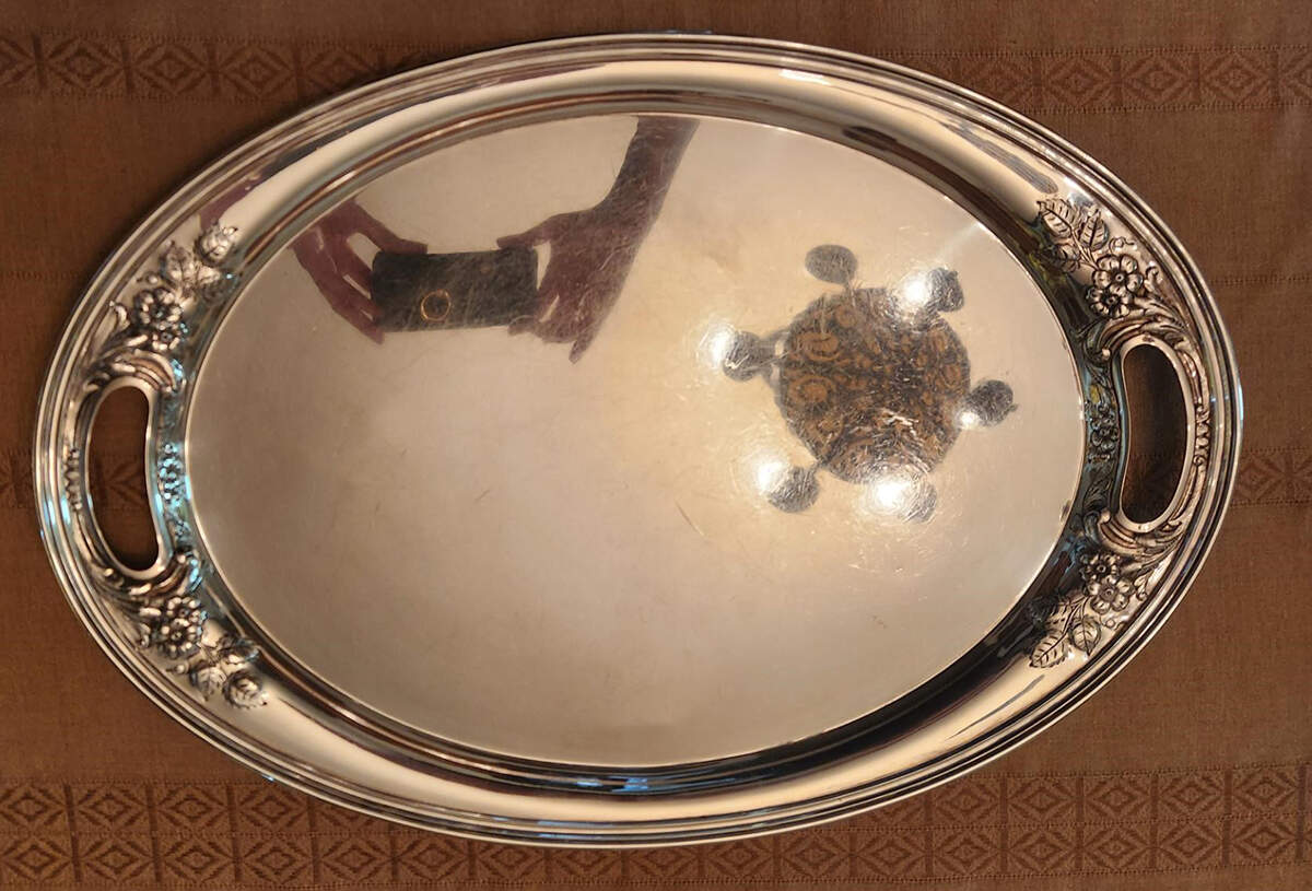Lynndale (Sterling, Hollowware) Large Waiter Tray by Wallace Silver-1