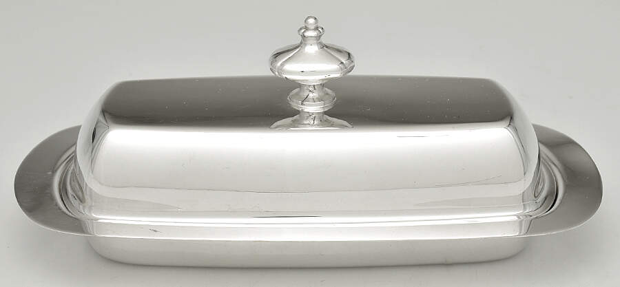 Old Guilford (Silverplate, Hollowware) 1/4 Pound Covered Butter by Wallace Silver-1