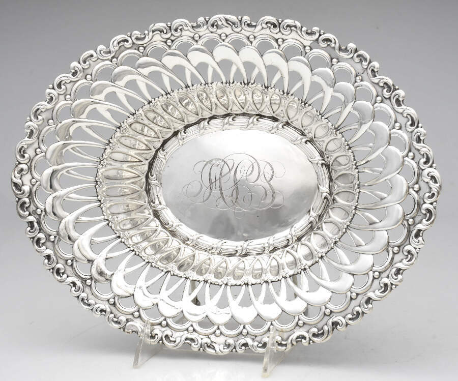 Louis XV (Sterling, 1891, Hollowware) Oval Large Sterling Vegetable Bowl by Whiting Manf Co-1
