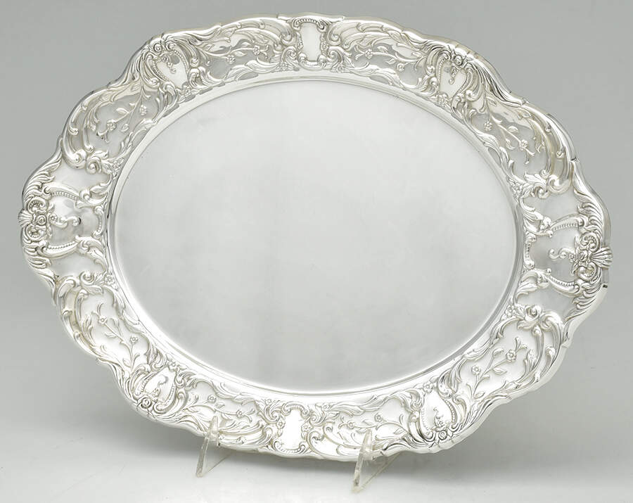 Grand Victorian (Silverplate, Hollowware) 13" Oval Serving Platter by Wallace Silver-1