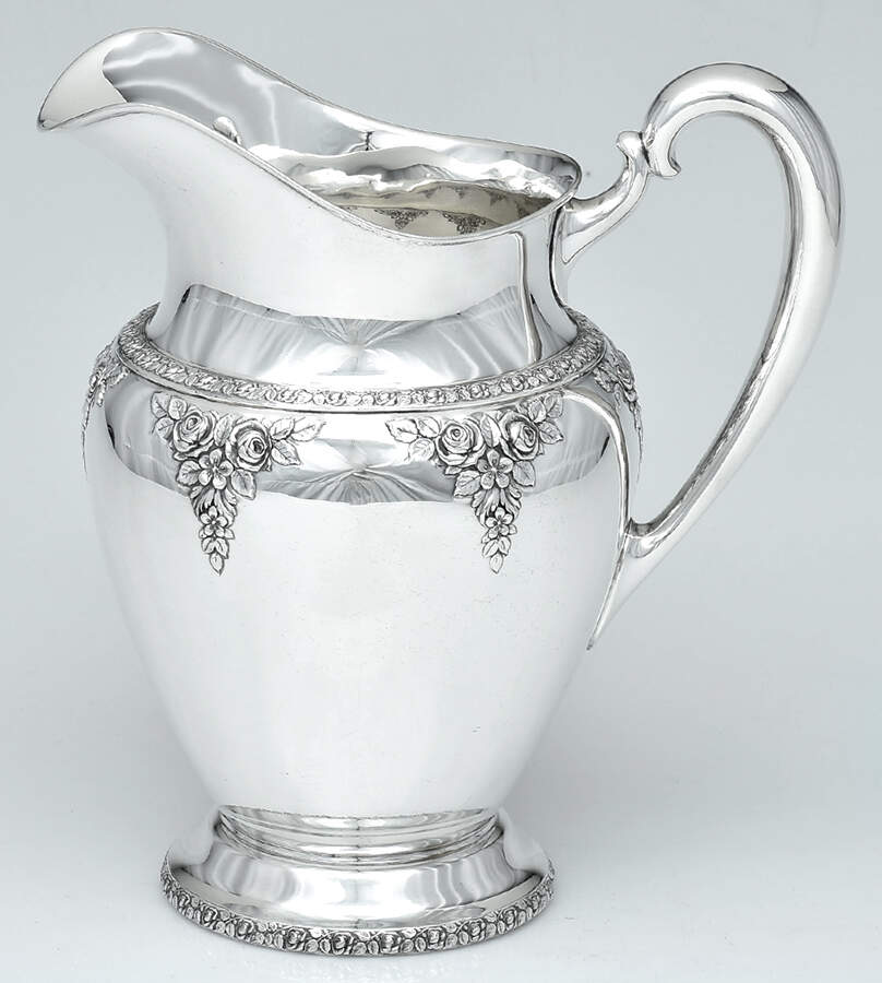 Normandie (Sterling, 1933, Hollowware) Sterling Water Pitcher by Wallace Silver-1