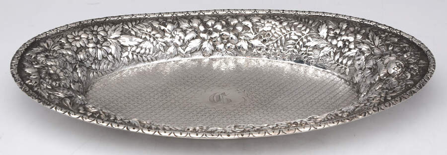 Repousse (Sterling, Hollowware) 12" Bread Tray by Welsh & Bro-1