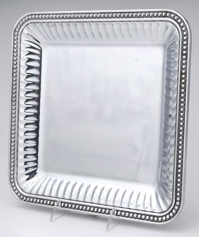 Flutes & Pearls (Pewter, Hollowware) 12" Square Tray by Wilton Armetale-1