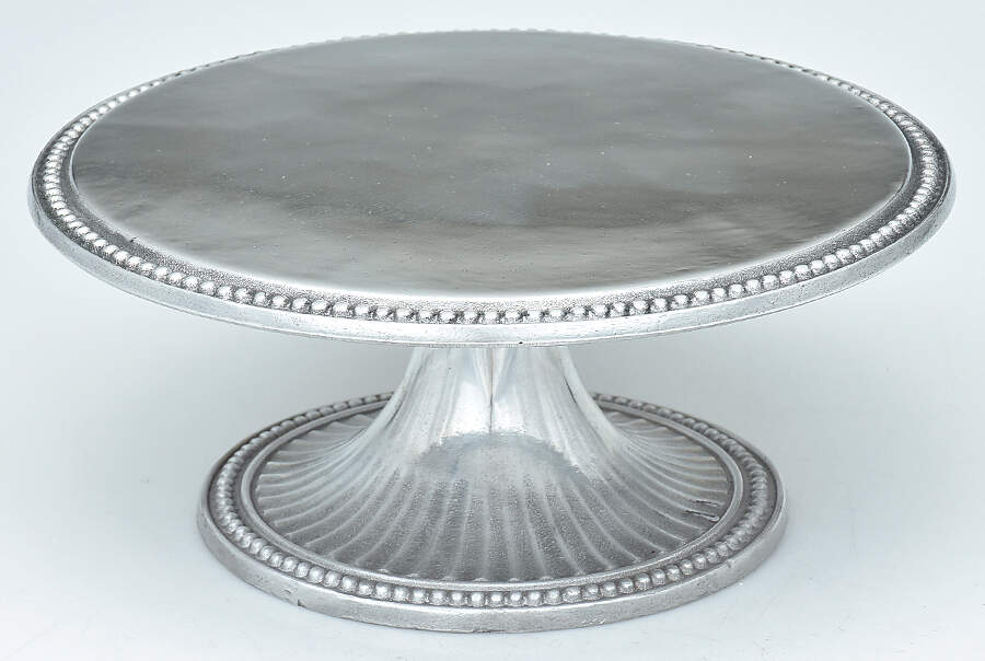 Flutes & Pearls (Pewter, Hollowware) 11" Diameter Pedestal Cake Stand by Wilton Armetale-1