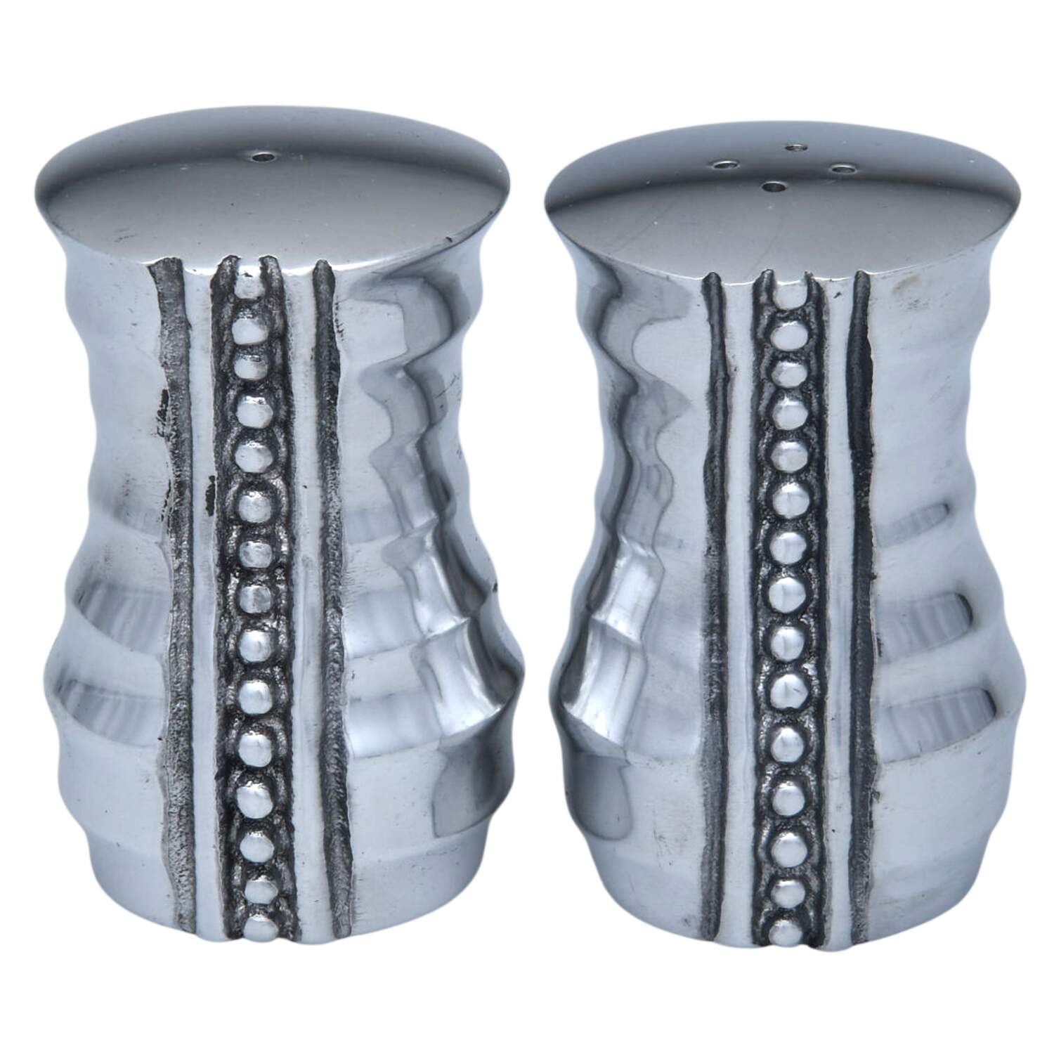 Flutes & Pearls (Pewter, Hollowware) Salt & Pepper Set (SAL1, PEP) by Wilton Armetale-1