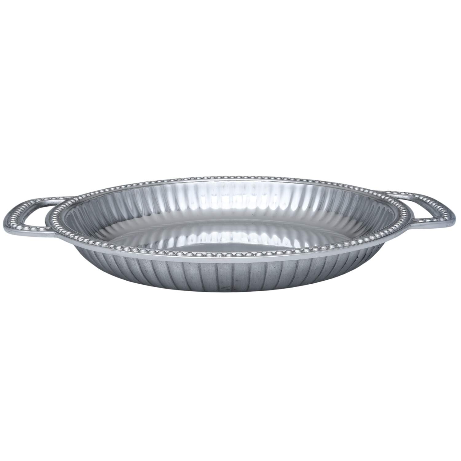 Flutes & Pearls (Pewter, Hollowware) 17" Round Handled Bowl by Wilton Armetale-1