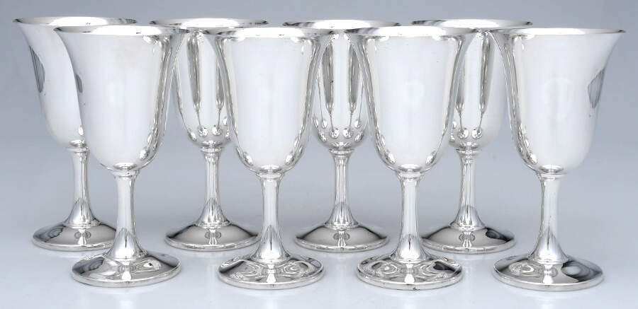 14 (Sterling, Hollowware) Water Goblet - Set of 8 by Wallace Silver-1