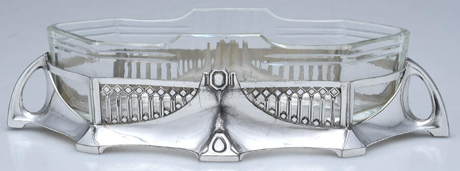 Art Nouveau Style (Silverplate, Hollowware) Silverplate Planter with Glass Liner by WMF Flatware-1