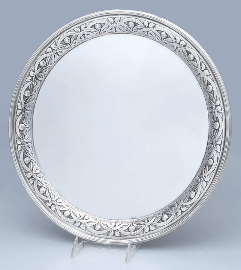 Art Nouveau Style (Silverplate, Hollowware) 16" Round Tray by WMF Flatware-1