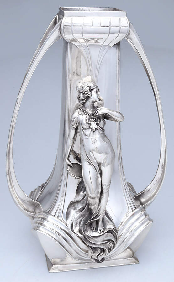 Art Nouveau Style (Silverplate, Hollowware) 2 Handled Vase by WMF Flatware-1