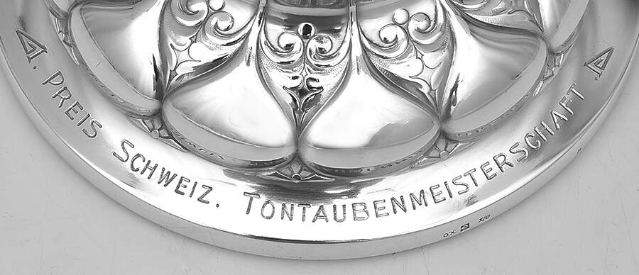 Art Nouveau Style (Silverplate, Hollowware) Presentation Trophy with Lid by WMF Flatware-6