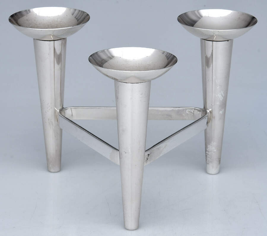 Silverplate Hollowware Taper Candleholder (Holds 3 Candles) by WMF Flatware-1