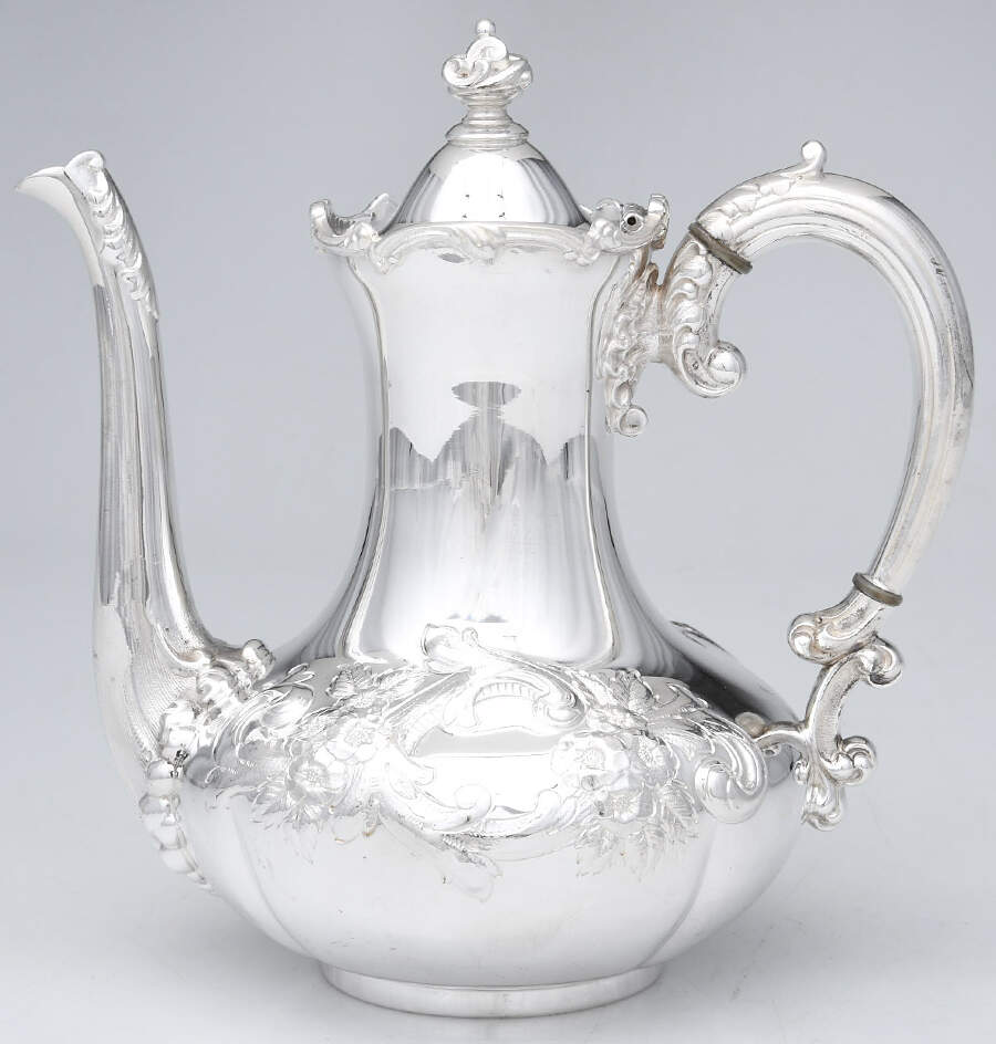 5051 (Silverplate, Hollowware) Silverplate Coffee Pot by Wilcox Silverplate-1