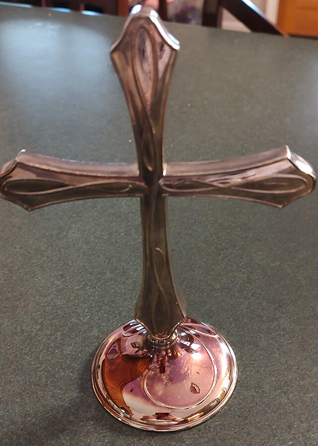 Ballet Ribbon (Silverplate, Hlw) Cross Figurine by Waterford-1